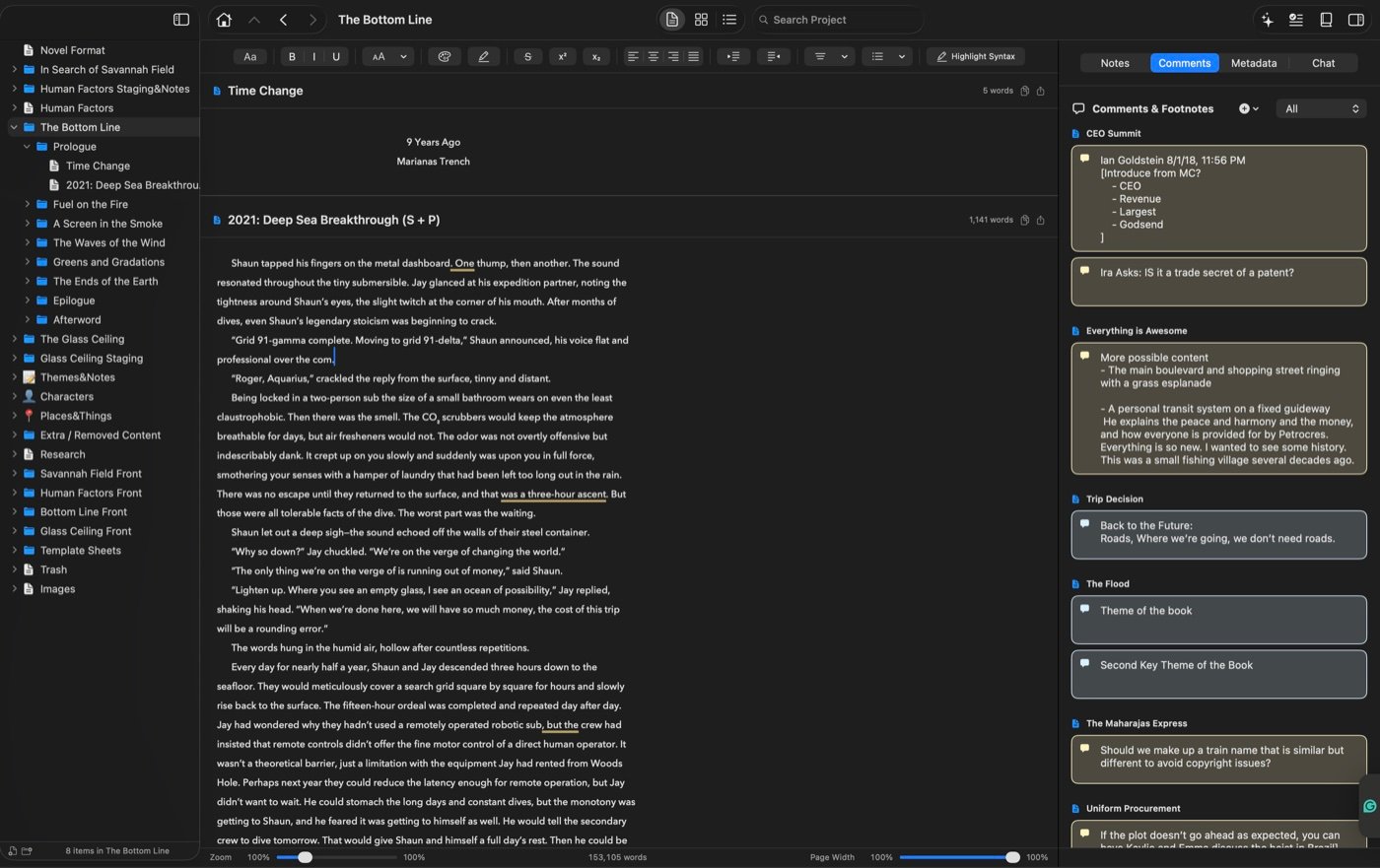 Bearscribe panel view